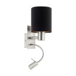 Eglo Applique Murale Pasteri Acier Nickel Satiné 40 | IP20 - Incl. Spot et Excl. 1x E27