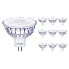 Lot 10x Philips Master Value LED Spot GU5.3 MR16 7.5W 621lm 36D - 927 Blanc Très Chaud | Meilleur rendu des couleurs - Dimmable - Équivalent 50W