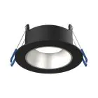 Noxion Spot LED Ares Profond ring Noir - avec Inner Cercle  Argent | Diamètre 68mm - incl. GU10 Fitting