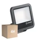 Lot 4x Ledvance Projecteur LED Aluminium Noir 69W 10000lm 100D - 865 Lumière Du Jour | IP66 - Symétrique