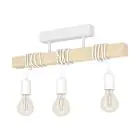 Eglo Plafonnier Townshend Acier Blanc Bois | IP20 - Convient pour 3x E27 
