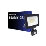 Noxion LED Floodlight Beamy G3.1 Zwart 30W 3300lm 110D - 840 Koel Wit | IP44 - Bewegings- en Lichtsensor - Symmetrisch 