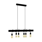Eglo Hanglamp Townshend 6 Staal Zwart | IP20 - Geschikt voor 6x E27 